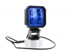 Work light LED square 90X90mm - cable - light bleu